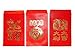 Chinese Classic Red Envelopes for All Occasions Pack of 50 with Three Designs