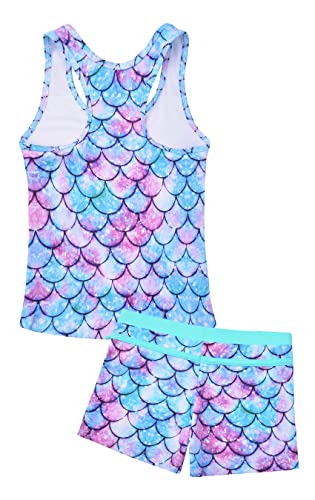 Image of Uhnice Girls Swimsuit Two Piece Tankini Swimwear with Boyshort