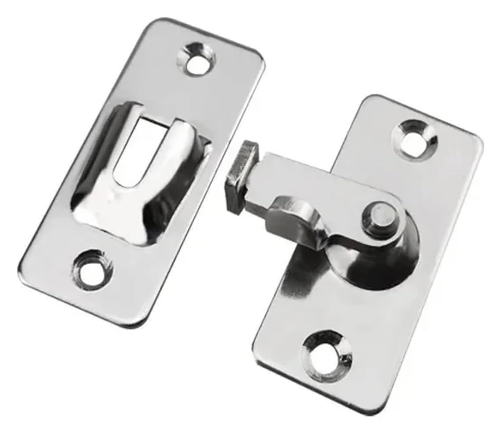 Naqzrxpml Sliver Stainless Steel Door Bolt 90 Degree Barn Latch Lock For Cabinet Gate, Silver, Black(Sliver)