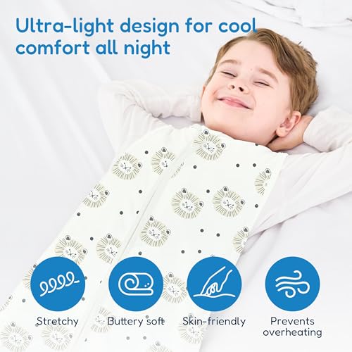 Image of TotAha Toddler Sleep Sack 2T-3T-4T, 0.5 TOG Summer Light Sleeping Sacks, Soft Wearable Blanket Baby Sleep Bag with 2-way Zipper, X-Large