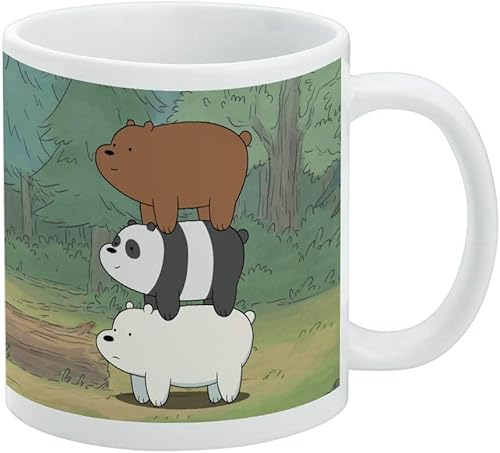 We Bare Bears Bear - Taza de café de cerámica, novedosa taza de regalo para café, té y bebidas calientes, 11 onzas, color blanco