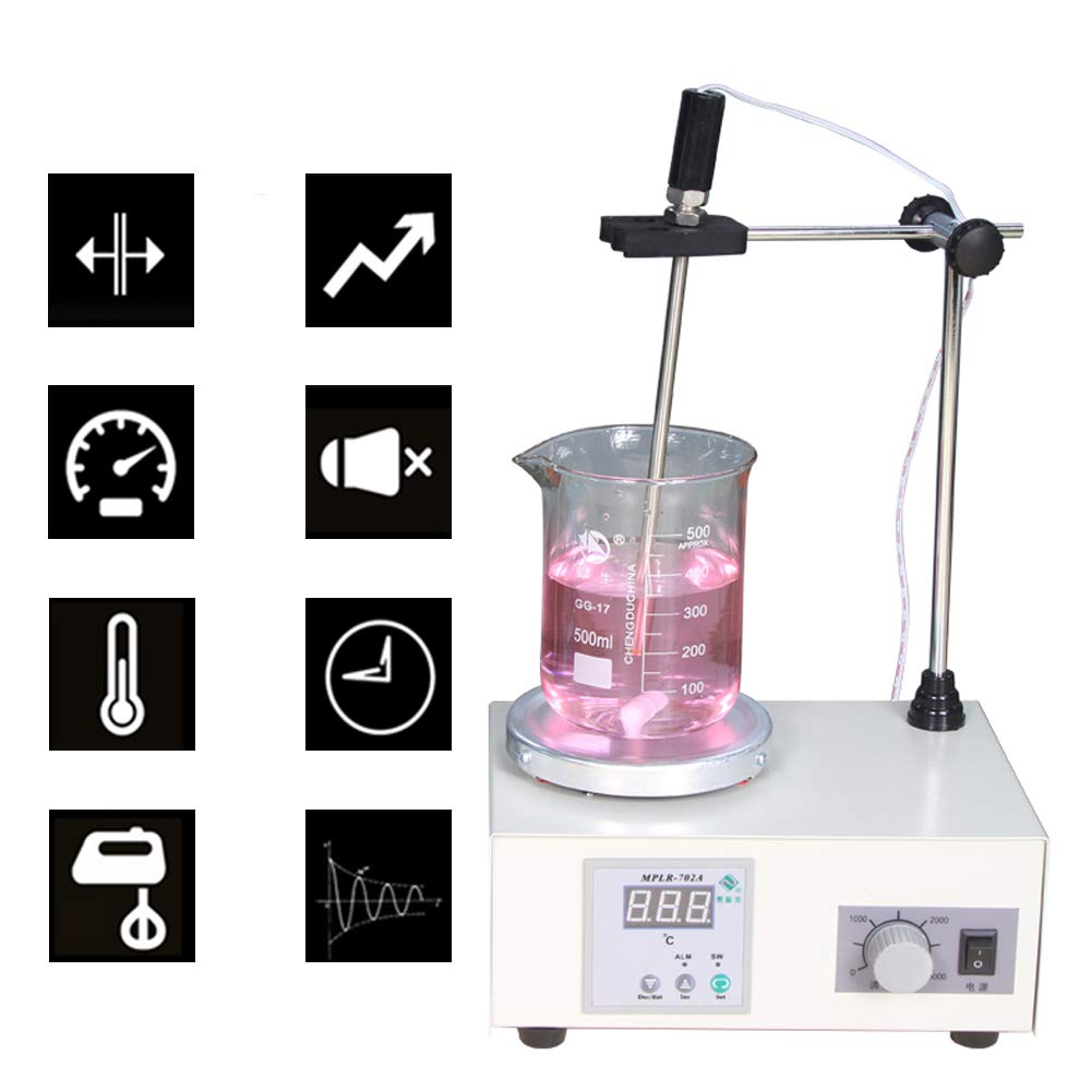 Fayelong - Mezclador de laboratorio magnético con placa calefactora 85-2, mezclador magnético digital de 110 V/220 V (sin vaso)