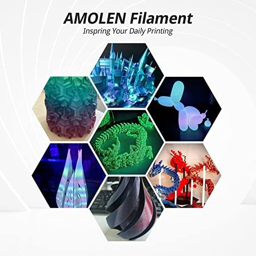 Image of AMOLEN 3D Printer Filament, PLA Filament 1.75mm, Glow in The Dark Filament Blue Starry Sky, Best with UV Lamps, Fit Most 3D FDM Printers, Dimensional Accuracy + /- 0.02 mm, 1kg(2.2lbs) Spool