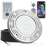 Pool Lights for Inground Pool, 20W 6 Inch Color Changing LED Inground Pool Light with Controller, Remote and APP Control for Wet Niche, Underwater Swimming Pool Lights, 100 Foot Cord