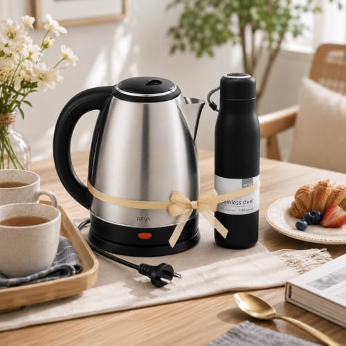 Image of Electric 1500W 1.8L Extra-Large Capacity | Stainless Steel Body with Cool Touch Exterior | Automatic Shut-Off & Boil Dry Protection (KETTLE AND BOTTLE)