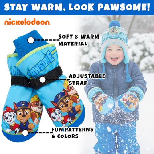 Image of Nickelodeon Boys' Paw Patrol Winter Hat Set - 3 Piece Beanie, Gloves or Mittens, and Scarf (2-7)