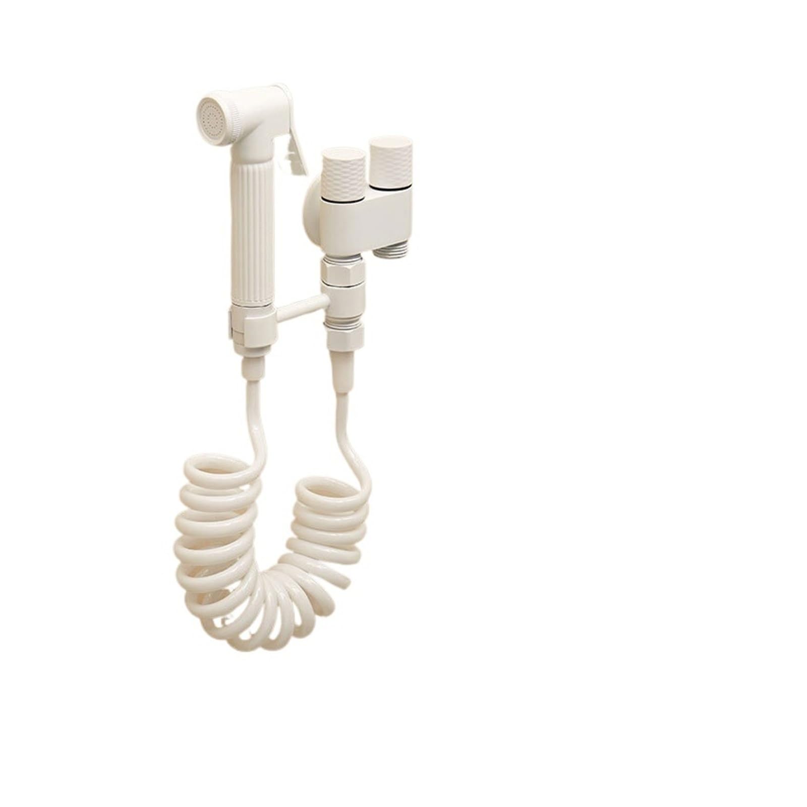 Bvhisehp 1 Elegant White Brass Bathroom Angle Valve Toilet Flush Booster Spray Set(1)