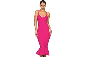 Maketina Women's Y2K Pink Bandage Dress