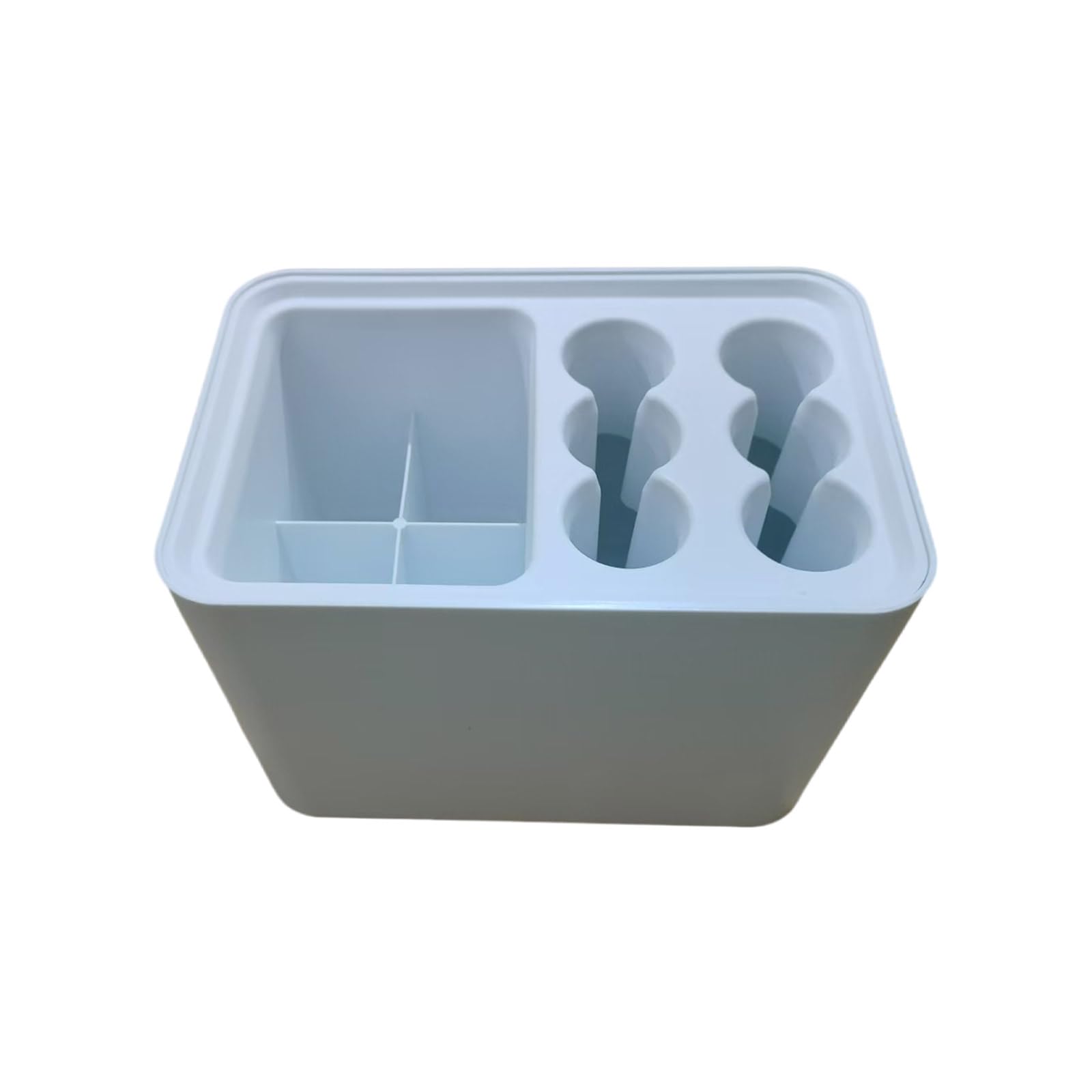carotoe Home and Umbrella Holder Large Capacity Storage Box 6 Round Holes 4 Square Compartments with Water Storage Tray Water Draining Umbrella Rack