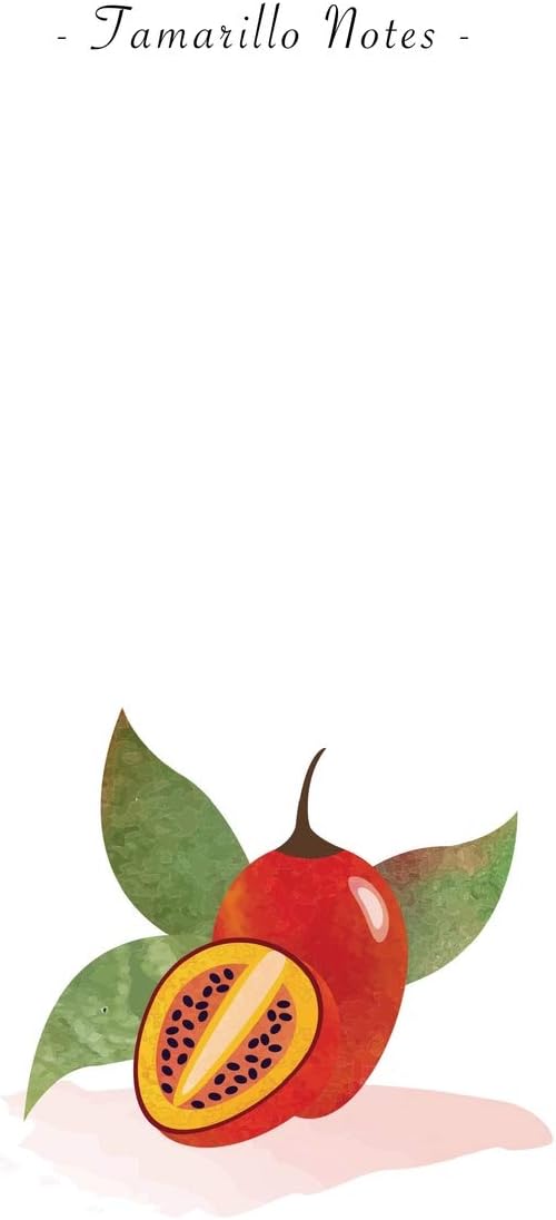 Tamarillo Notes: 6"x9" Ruled Lined Notebook - Watercolor Texture Fruit Illustration Cover. Matte Softcover And White Interior Papers.