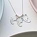 Handmade Baby Feet Engraved Pendant Necklace with Birthstones in Sterling Silver 925 - Personalized Custom Made Mother's Day Christmas Jewelry Gift for Her Mom Grandm (Sterling Silver)