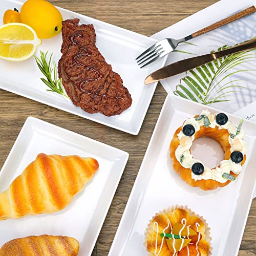 Moretoes BULULUO20230105024 3Pcs White Serving Platters, 14.5 X 6 Inch Serving Trays For Party, Dessert Trays Rectangular Serving Plates thumb #5