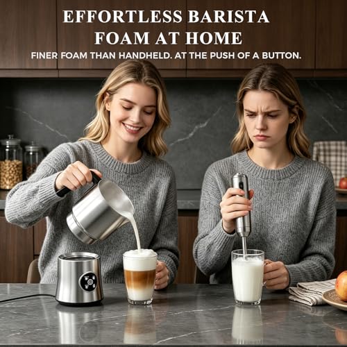 Image of Milk Frother and Steamer, Electric Frother 900ML | All-in-1 Automatic Hot and Cold Foam Maker