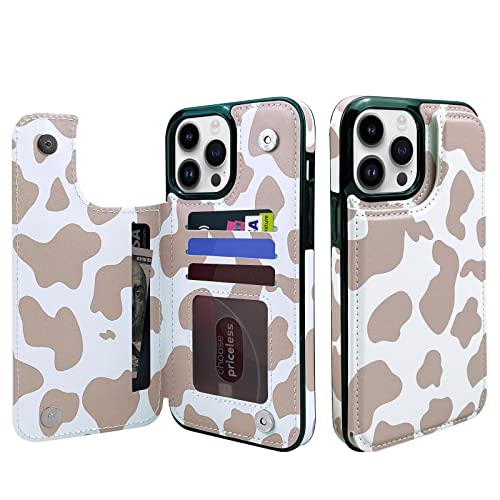 TopPerfekt Flip Leather Wallet Case Card Holder Compatible with iPhone 13 and 14 6.1