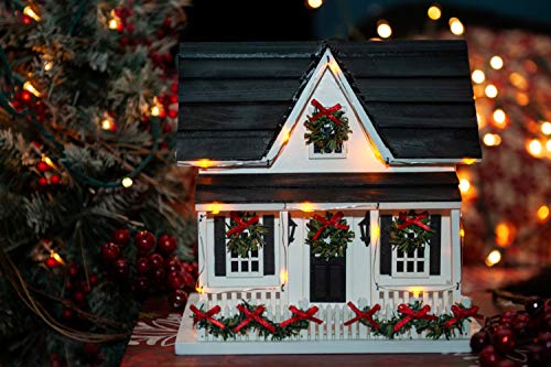 Home Bazaar Hb-2022Mled Holiday House W/Led Lights Birdhouse, White #TOP2