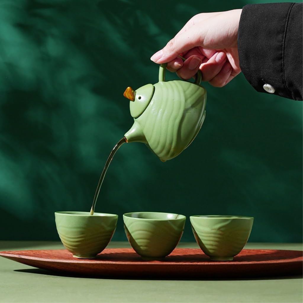 Amazon.com | Portable Tea Set Creative Zongzi Ceramic Tea Set One
