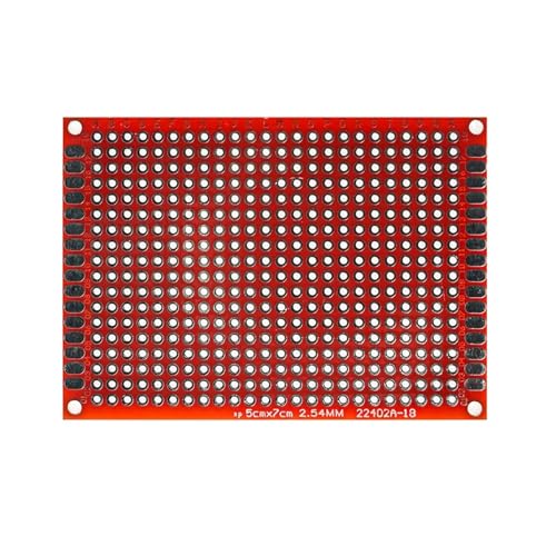 Placa Prototipo Roja de Doble Cara PCB 5x7 cm para Proyectos de Electrónica Universal 2