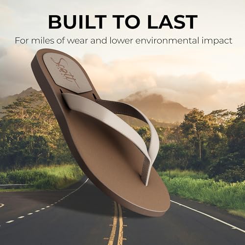 Scott-Hawaii-Womens-Mohala-Vegan-Leather-Sandal-Narrow-Width-Flat-Heel-All-Day-Comfort-Flip-Flop