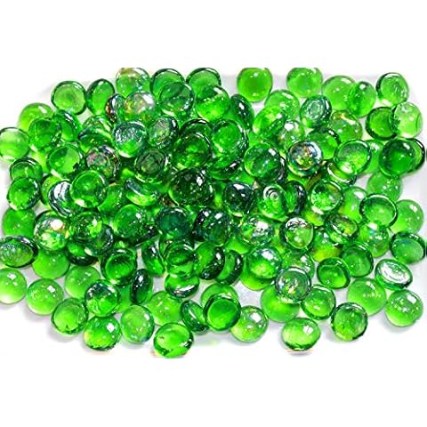 200 Glass Pebbles Nuggets Beads Stones Mosaic Dark Green Cover