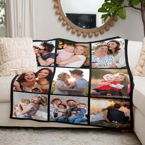 Image of inkArts Custom Blanket with Photo, Personalized Blanket, Customized Photo Blankets, Customizable Picture Blankets, Anniversary Photo Gifts for Women Men Her Him Mom Dad Baby Kid Family Pet