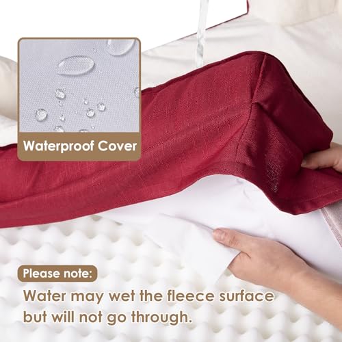 Image of EHEYCIGA Orthopedic Dog Bed for Medium Dogs, Waterproof Memory Foam Medium Dog Beds with Sides, Non-Slip Bottom and Egg-Crate Foam Pet Couch Bed with Washable Removable Cover,Red