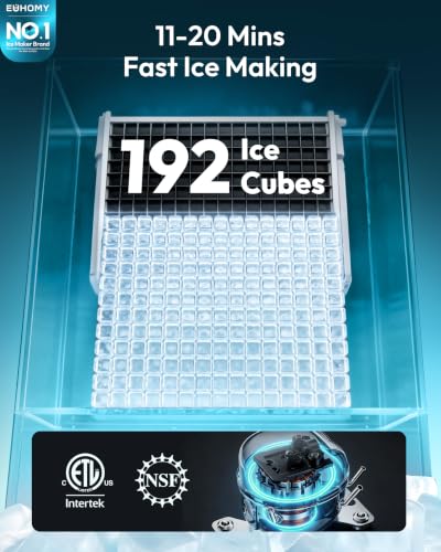 Image of EUHOMY Commercial Ice Maker Machine, 450 lbs /24H Industrial Ice Machine with 250 lbs Storage Bin, ETL Approved Stainless Steel Clear Ice Maker for Bar, Cafe & Restaurant
