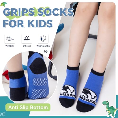 Image of Eyean Kids Ankle Cotton Socks Cute Animal Pattern Soft Non Slip Boys Girls No Show Socks 6 Pairs