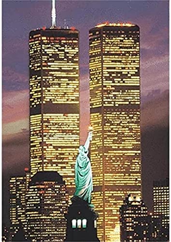 5D Diamond Painting Broderie Point De Croix Kits World Trade Center de New York Broderie Diamant Kit Complet DIY Diamant Peinture D'artisanat,5D Diamond Painting Kits Muraux Décor(square drill)25x30cm Cover