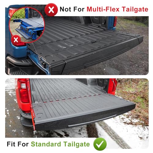 Image of TripleAliners Truck Mat Compatible with 2019-2026 Chevy Silverado & GMC Sierra 1500 Standard Tailgate Accessories, Tailgate Mat Cover Custom Fit All Weather Pickup Liner, w /Tailgate Cap Protector