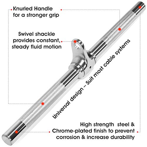 Yes4All SLF4 Revolving Straight Bar With Non-Slip Handle – Rotating Straight Bar Cable Attachment thumb #2