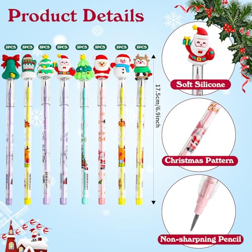 FOIMAS 24 lápices navideños multicolor para niños miniatura 2