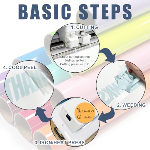 Image of Light Gray Heat Transfer Vinyl HTV Roll 12 inch x 15ft. | Easy to Cut, Weed & Transfer, Iron On Vinyl for Cricut, Silhouette Cameo & Other Craft Cutter Cutting Machine