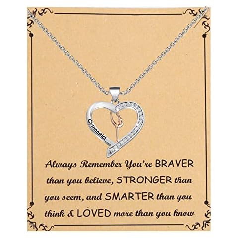 FUSTMW Gymnastist Necklace gifts Gymnast Pendant Jewelry Gymnastics Inspirational Team Gifts for Gymnast Women (Silver) Cover