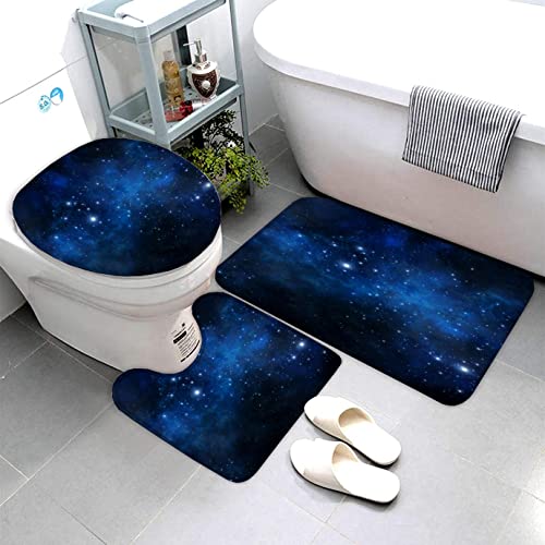 Zifarm Badematte Rutschfeste 50x80 cm Sternenklarer Himmel Badvorleger-Set 3D Universum Nachthimmel Mikrofaser Flanell… – Bild 3