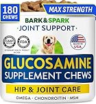 Glucosamine Chondroitin Dog Hip & Joint Supplement - Joint Pain Relief - Hip & Joint Chews for Dogs - Joint Support Large Breed - Senior Doggie Vitamin Pills Joint Health - (180 Treats - Chicken)