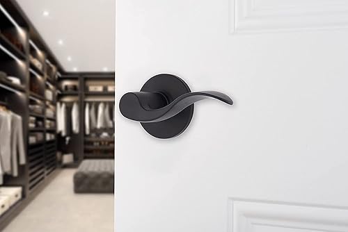 Miniatura 9 de BRINKS Manija de puerta ondulada interior con bloqueo de privacidad de transición, níquel satinado, diseñada para hogares tradicionales y de