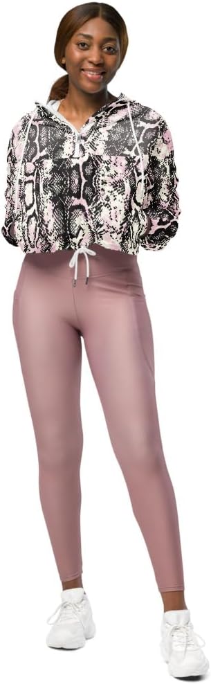 Pink Snake Cropped Windbreaker