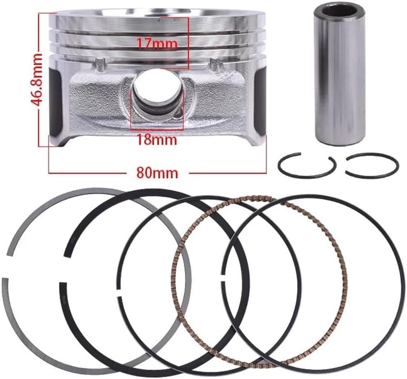 Compatible with 4x4 6x6 700 RZR 170 RZR 900 Motorcycle 80mm Piston and Piston Ring Kit 2 Cylinder(2set)