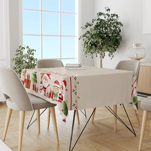 Toalha de Mesa Estampada Natal 6 lugares Papai Noel