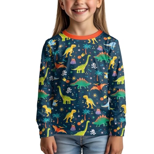 Image of Uourmeti Long Sleeve Tops for Boys Graphic T Shirts Teen Girls Active Pullover Tees