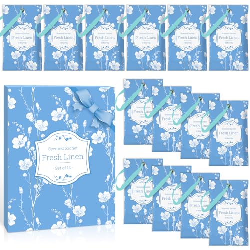 Scent-Hi Fresh Linen Wardrobe Fresheners 14 Pack Scented Wardrobe Sachets