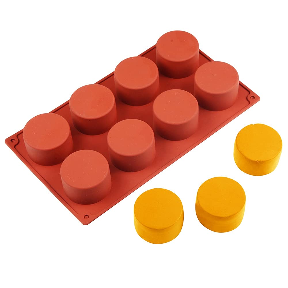 Silikonowa forma do ciasta o pojemności 11/8/6 jamek w kształcie walca do pieczenia deserów, lodów, musu, lukier do dekoracji ciast (8 jamek)