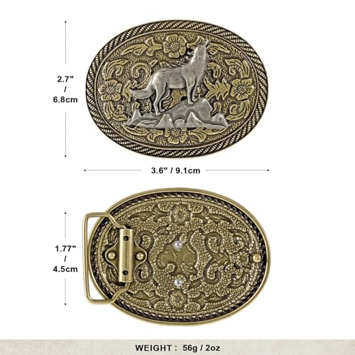 Image of Western Cowboy Belt Buckle for Men Vintage Cowboy Cowgirl Rodeo Texas Buckle Longhorn Bull Belt Buckles