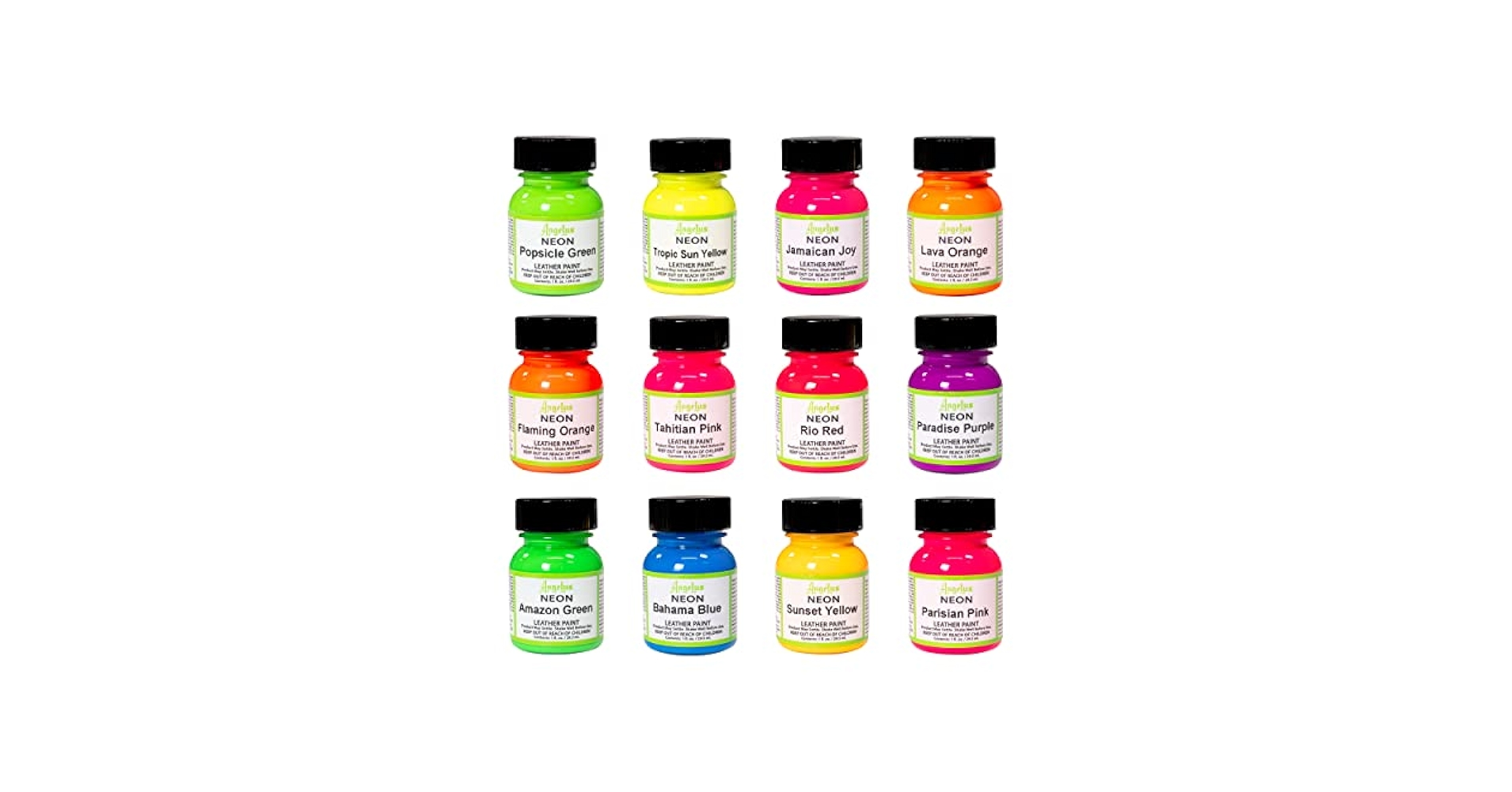 Amazon.com: Angelus Neon Acrylic Leather Paint Set – 12