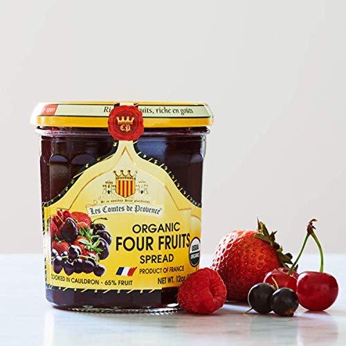 Organic French Assorted Jam Selection - Blueberry, Red Fruits, Apricot, Raspberry, Strawberry - 12 Oz / 340 G #TOP2