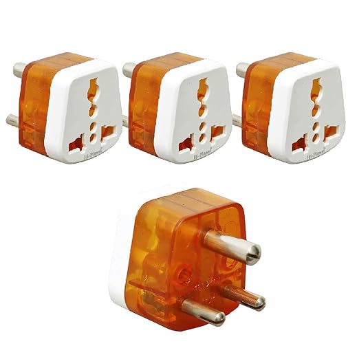 Hi-PLASST (3 Pieces) Type D Adapter // World (USA, UK, Canada, Europe, and More) to India Travel Adapter Plug - Type D, 3-Round Pin Converter Socket Perfect for Laptop, Camera, Charger (3 Pieces)