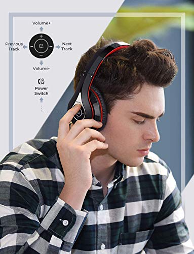 Mpow 059 Bluetooth Headphones Over Ear, Hifi Stereo Wireless Headset, Built-in Microphone, Soft Memory-Protein Earmuffs, Foldable, with Wired Mode, for Online Class, Home Office, PC, Cell Phones, TV - Thumbnail 5