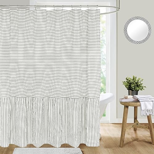 DOSLY IDÉES Farmhouse Ruffle Shower Curtain
