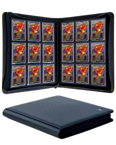 Top loader Binder – Holds 288+ Top Loaders for Cards, 9 Pocket Top Loader Binders with Sleeves for 3″ x 4″ Rigid Card Holders for Baseball, Football and other Sports Cards(Black)