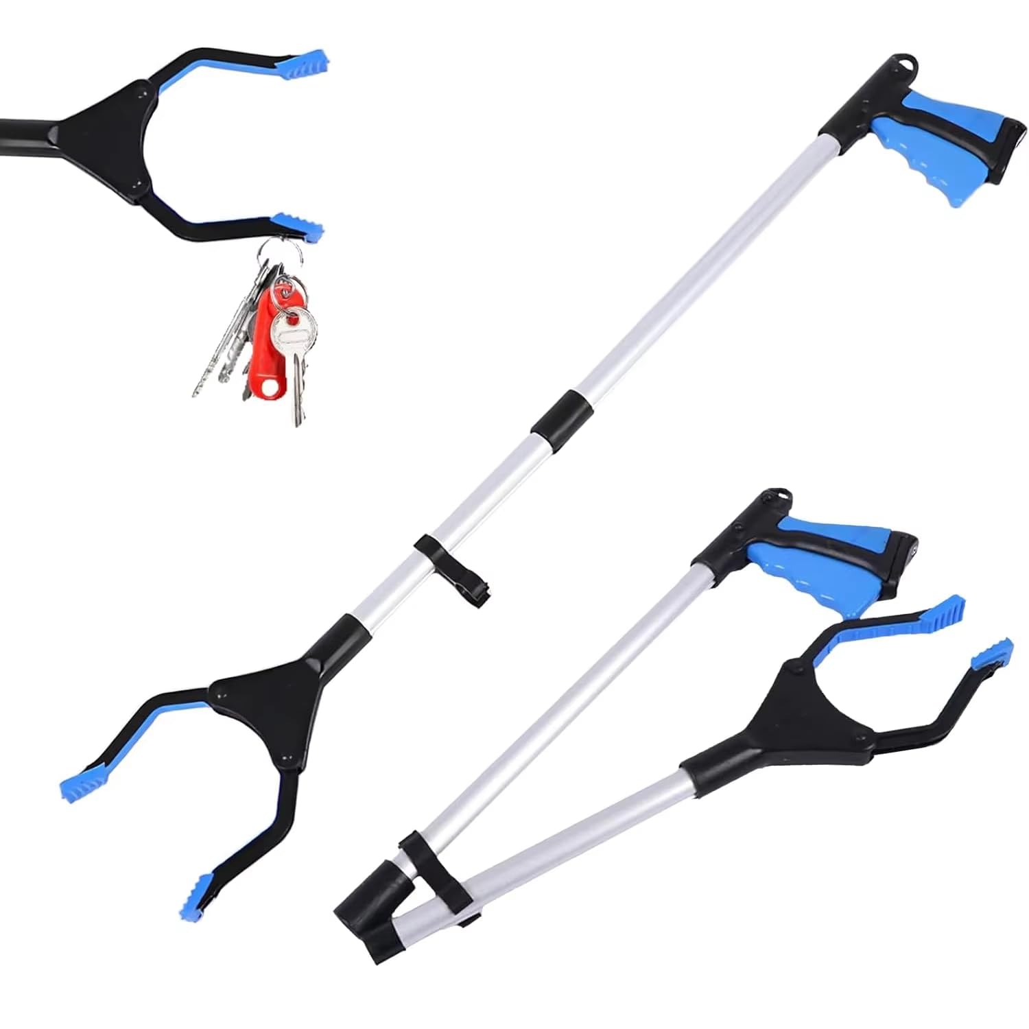 GNEY Foldable Grabber Reacher Tool – 32" Extra Long Reaching Aid with Rotating Claw, Magnetic Tip & Heavy-Duty Grip – Lightweight Picker Upper for Elderly, Disabled, Trash Pick-Up & High Shelf Items
